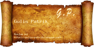 Gulis Patrik névjegykártya